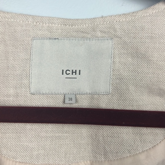 ICHI linen blend zipper closure moto style jacket size 38/ medium - Picture 3 of 10